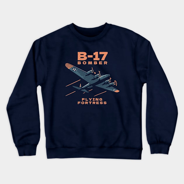 B-17 Bomber WW2 Plane Retro Crewneck Sweatshirt by Distant War